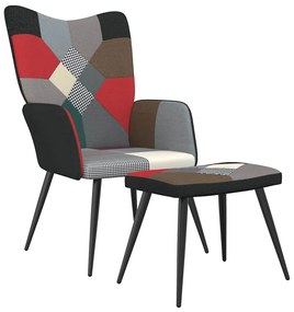 vidaXL Πολυθρόνα Relax Σχέδιο Patchwork Υφασμάτινη με Σκαμπό