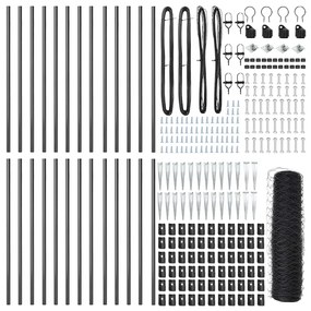 vidaXL Στύλος Περιφράξεων Γκρι 50 x 0,8 μ (36 χλστ δίχτυ)