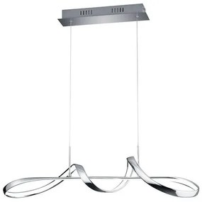 Φωτιστικό Κρεμαστό Led 37w 4500lm 4000K Ράγα 46cm Ασημί Trio RL Perugia R37091106