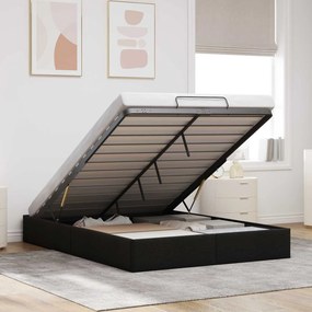 vidaXL Κρεβάτι Οθωμανικού Τύπου Μαύρο 153 x 203 cm Ύφασμα