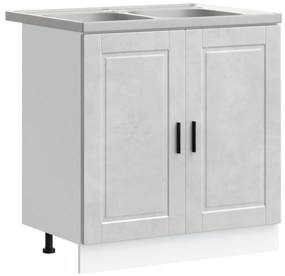 vidaXL Ντουλάπι Βάσης Sink "Porto" με Νιπτήρα Γκρίζο Σκυρόδεμα 80x46x84,5 εκ Επεξεργασμένο Ξύλο
