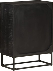 vidaXL Ντουλάπι Μαύρο 55x30x76 εκ. από Μασίφ Ξύλο Μάνγκο και Σίδηρο