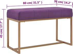 vidaXL Πάγκος Μοβ 80 εκ. από Βελούδο