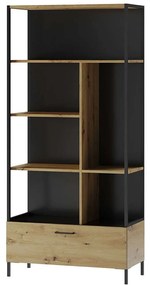 Βιβλιοθήκη Leonardo 161360989 90x42x193cm Oak-Black