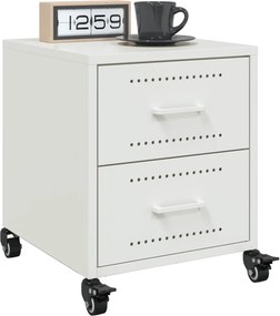 vidaXL Κομοδίνο Λευκό 36x39x43,5 εκ. από Χάλυβα