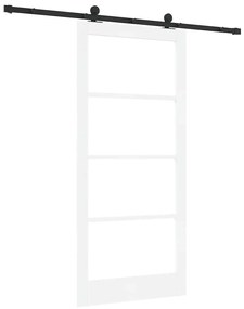 vidaXL Συρόμενη Πόρτα Χειροκίνητος Λευκό 93 x 202 cm Ξύλο και μέταλλο