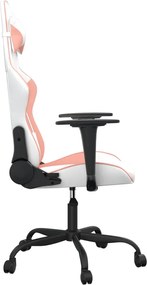 vidaXL Καρέκλα Gaming Λευκό και Ροζ από Συνθετικό Δέρμα