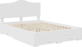 vidaXL Σκελετός Κρεβατιού Λευκό 140 x 190 cm Επεξεργασμένο ξύλο