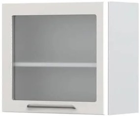 Ντουλάπι κρεμαστό Modena V5-60-1KS με βιτρίνα-Λευκό - Γκρι ανοιχτό