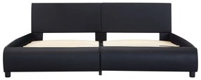 vidaXL Πλαίσιο Κρεβατιού με LED Μαύρο 180x200 εκ. από Συνθετικό Δέρμα