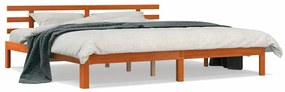 vidaXL Σκελετός Κρεβατιού Καφέ κεριού 200 x 200 cm Μασίφ ξύλο πεύκου