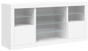 vidaXL Μπουφές με Φώτα LED Λευκός 142,5 x 37 x 67 εκ.