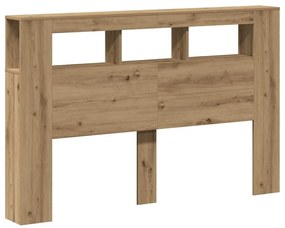 vidaXL LED κεφαλάρι Artisan Oak 160x18,5x103,5 cm Κατασκευασμένο ξύλο