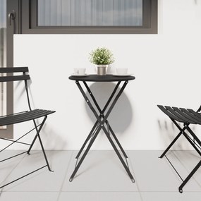 vidaXL Στρώσιμος Μπαλκονάτος Τραπέζι Ανθρακί Ø50x71 εκ. Ψεκάστε με χάλυβα