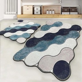 Πατάκια Μπάνιου Circle 359CHL2571 (Σετ 2τμχ) Blue L'essentiel Maison 60x100cm Πολυέστερ