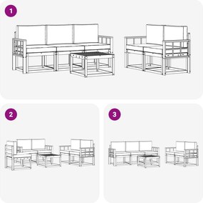 vidaXL Σειρά Καναπέ Εξωτερικού 6 pcs