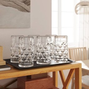 Κούπα Μπίρας με Λαβή Γυάλινη 6 Τεμ. 500 ml - Διαφανές