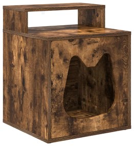 vidaXL Σπίτι Γάτας Καπνιστό Δρύς 42,5 x 40 x 53,5 εκ