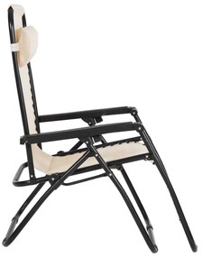 ΠΟΛΥΘΡΟΝΑ RELAX COMPANION HM5095.12 ΜΠΕΖ TEXTILENE-ΜΑΥΡΟ ΜΕΤΑΛΛΟ 67x145x110Υεκ.