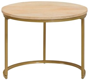 vidaXL Τραπεζάκια Καφέ Στερεών 3 pcs Μασίφ ξύλο μάνγκο και χάλυβας