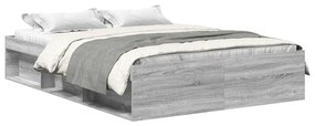 vidaXL Πλαίσιο Κρεβατιού Γκρι Sonoma 140x190 εκ.