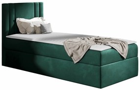 Κρεβάτι continental Baltimore 179, Μονόκλινο, Continental, Πράσινο, 100x200, Ταπισερί, Τάβλες για Κρεβάτι, 102x208x103cm, 70 kg, Στρώμα: Ναι