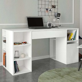 Γραφείο εργασίας Pontus Megapap χρώμα λευκό 145x60x74,4εκ.