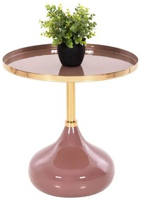 Τραπέζι Βοηθητικό Utri HM4241.06 Στρογγυλό Φ46x46,5cm Somon-Beige Metal