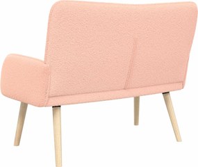 vidaXL Καναπές 2 ατόμων Ροζ 115 x 61 x 87 εκ. Μπουκλέ
