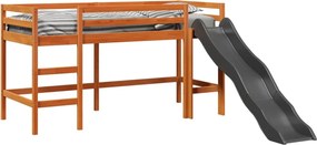 vidaXL Υπερυψ. Κρεβάτι Παιδικό Χωρ. Στρώμα Καφέ 80x200εκ. Μασίφ Πεύκο