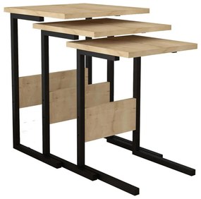 Ζιγκόν Sali (Σετ 3Τμχ) 835PUQ6248 40x40x55/36x36x50/32x32x45cm Oak