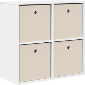 vidaXL Πλαϊνό γραφείο Λευκό 68,5 x 32 x 67 εκ