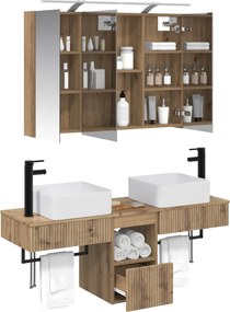 vidaXL Σετ Ντουλαπιών Μπάνιου 4 τμχ. Artisan Δρυς Επεξεργασμένο Ξύλο