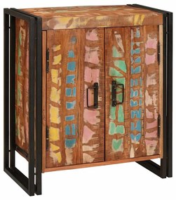 vidaXL Κομοδίνο Πολύχρωμο 38 x 33 x 58 εκ. Μασίφ ανακυκλωμένο ξύλο
