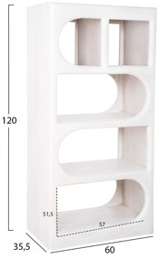 Ραφιέρα Κομμο Handyr Μασίφ Ξύλο Mango Σε Λευκό Χρώμα 60x35x120 Υ Εκ.