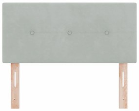 vidaXL Κεφαλάρι με φώτα λωρίδας LED Ανοιχτό γκρι 100 cm Βελούδο