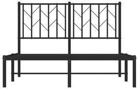 Πλαίσιο Κρεβατιού με Κεφαλάρι Μαύρο 120 x 190 εκ. Μεταλλικό - Μαύρο
