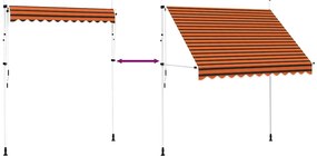 vidaXL Τέντα Συρόμενη Χειροκίνητη Πορτοκαλί / Καφέ 250 εκ.