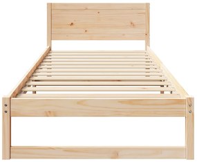vidaXL Κλίνη Φυσική Στερεό ξύλο πεύκου 90 x 200 εκ. Ανθεκτική