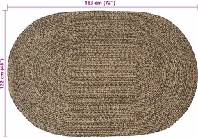 vidaXL Χαλιά χώρου Μαύρο 122 x 183 cm Γιούτα