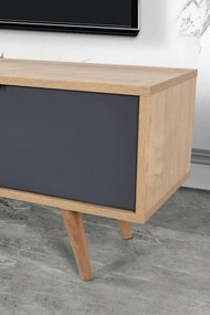 Έπιπλο Τηλεόρασης Sapphire Δρυς / Ανθρακί REFLO 160x35x18