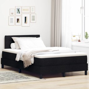 vidaXL Κρεβάτι Box Spring με Στρώμα Μαύρο 120x190 εκ. Ύφασμα