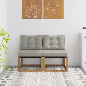 vidaXL 2 Τεμάχιο Εξωτερικός μεσαίος καναπές