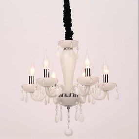 Πολυέλαιος 6Φ BLK82046PWC White Crystal, Metal