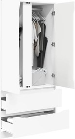 vidaXL Ντουλάπι Λευκός 79,5 x 49 x 156 εκ Μηχανικά επεξεργασμένο ξύλο