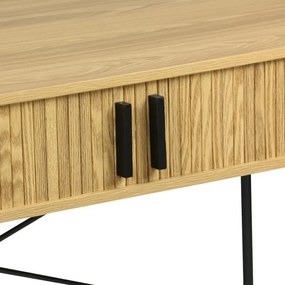 Κονσόλα Scandi MDF/Metal σε φυσική απόχρωση με μεταλλικά μαύρα πόδια 120x60x76,5εκ 120x60x76.5 εκ.
