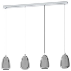 Φωτιστικό Οροφής Ράγα Alobrase 98616 Black-Clear Eglo Metal, Glass