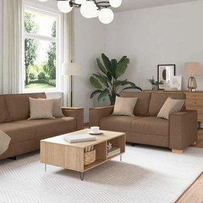 vidaXL Σετ Καναπέ με μαξιλάρι 3 pcs Καφέ 220 x 78 x 84 εκ. ύφασμα