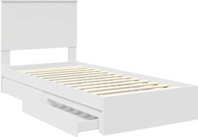 vidaXL Κρεβάτι Αποθήκης Λευκό 90 x 200 cm Επεξεργασμένο ξύλο