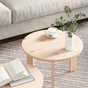 vidaXL Σετ Τραπεζιού Για Καφέ 2 pcs Φυσικό 47.5 x 47.5 x 27 εκ.